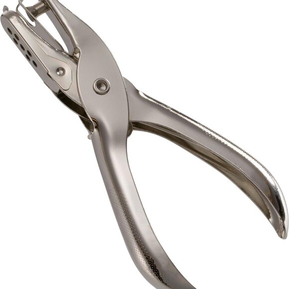 1- Hole Punch, 5 Sheet Capacity, Silver 90091 - Picture 1 of 6